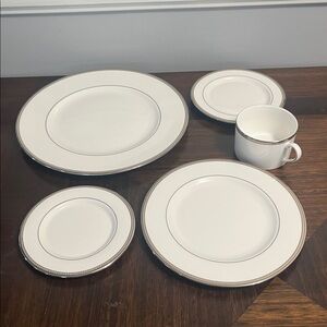 KATE SPADE SONORA KNOT LENOX  5 PC PLACE SETTING DISHES KITCHEN DECOR NIB PLATES